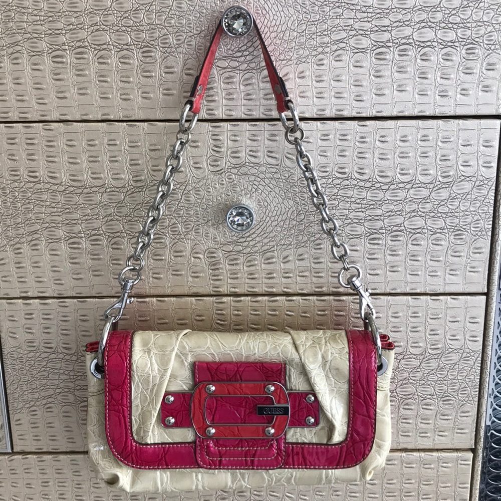 Guess Pink and Cream/Tan handbag